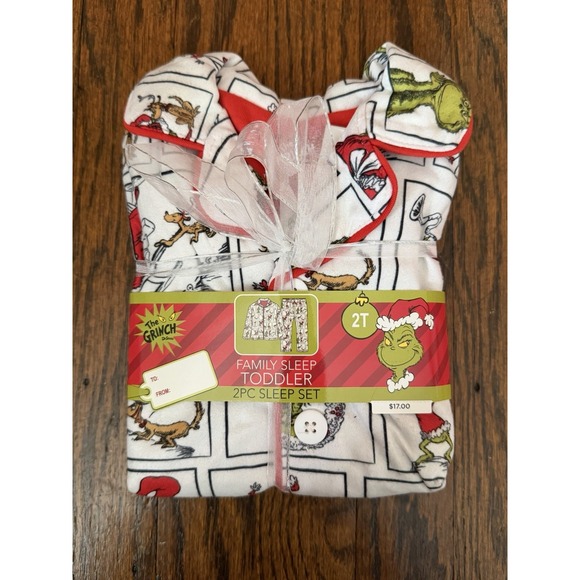 Toddler The Grinch Christmas Two-Piece Long Sleeve Pajama Set Size 2T NWT - Picture 1 of 4